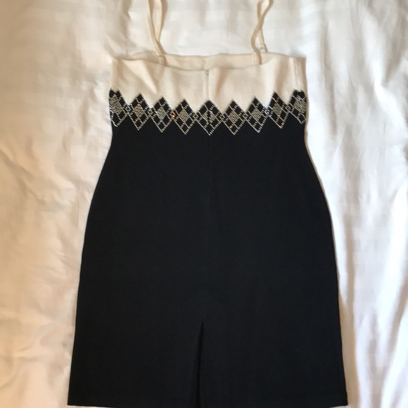 St John Evening knit sparkly argyle sheath dress - Picture 2 of 7